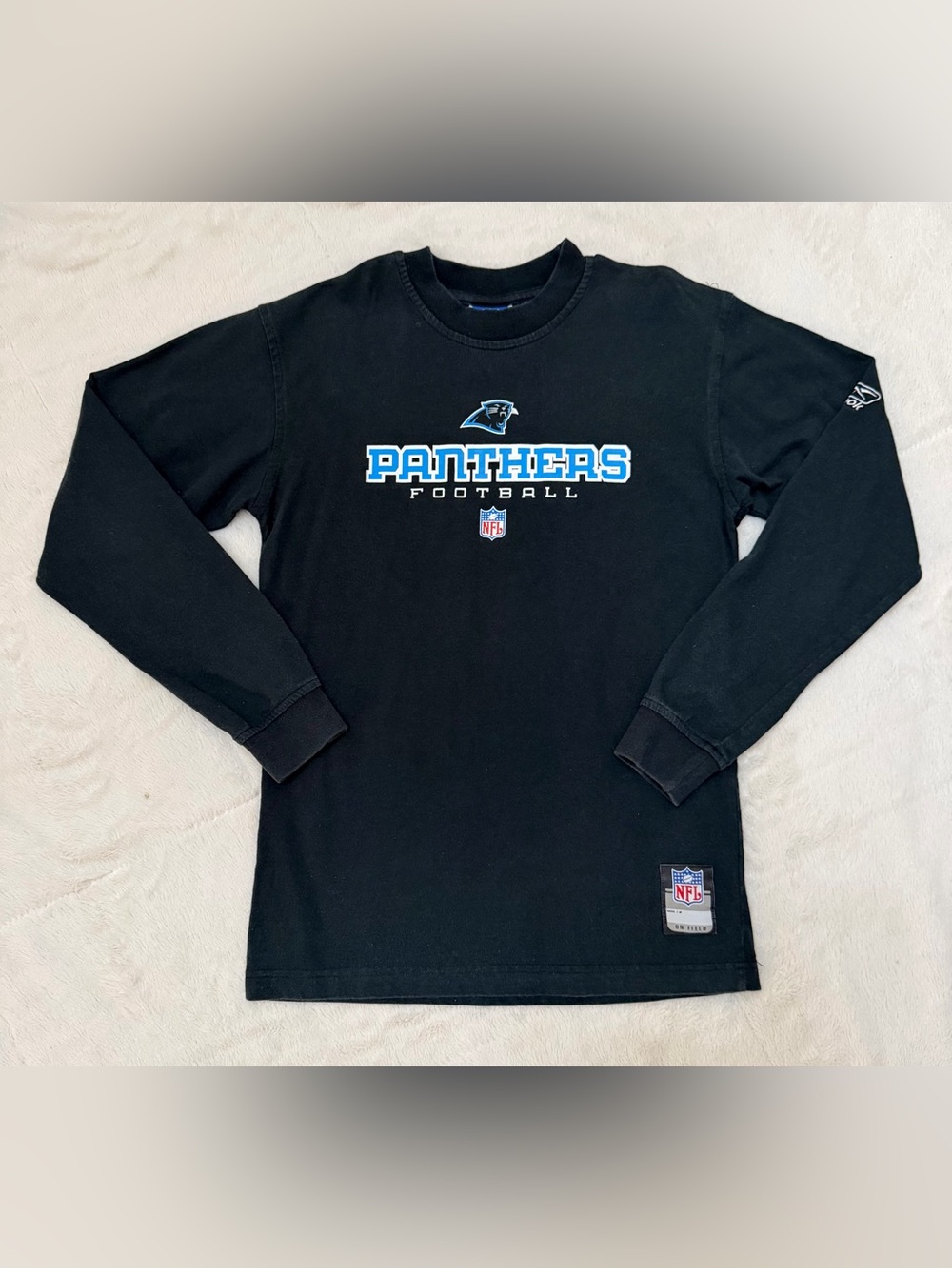 🏈 Reebok Carolina Panthers NFL Youth Long Sleeve Shirt 14/16 - Y2K